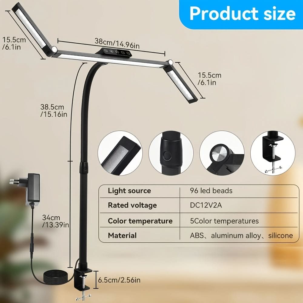 18W pracovní LED lampa s nastavitelným ohebným krkem pro osvětlení široké plochy