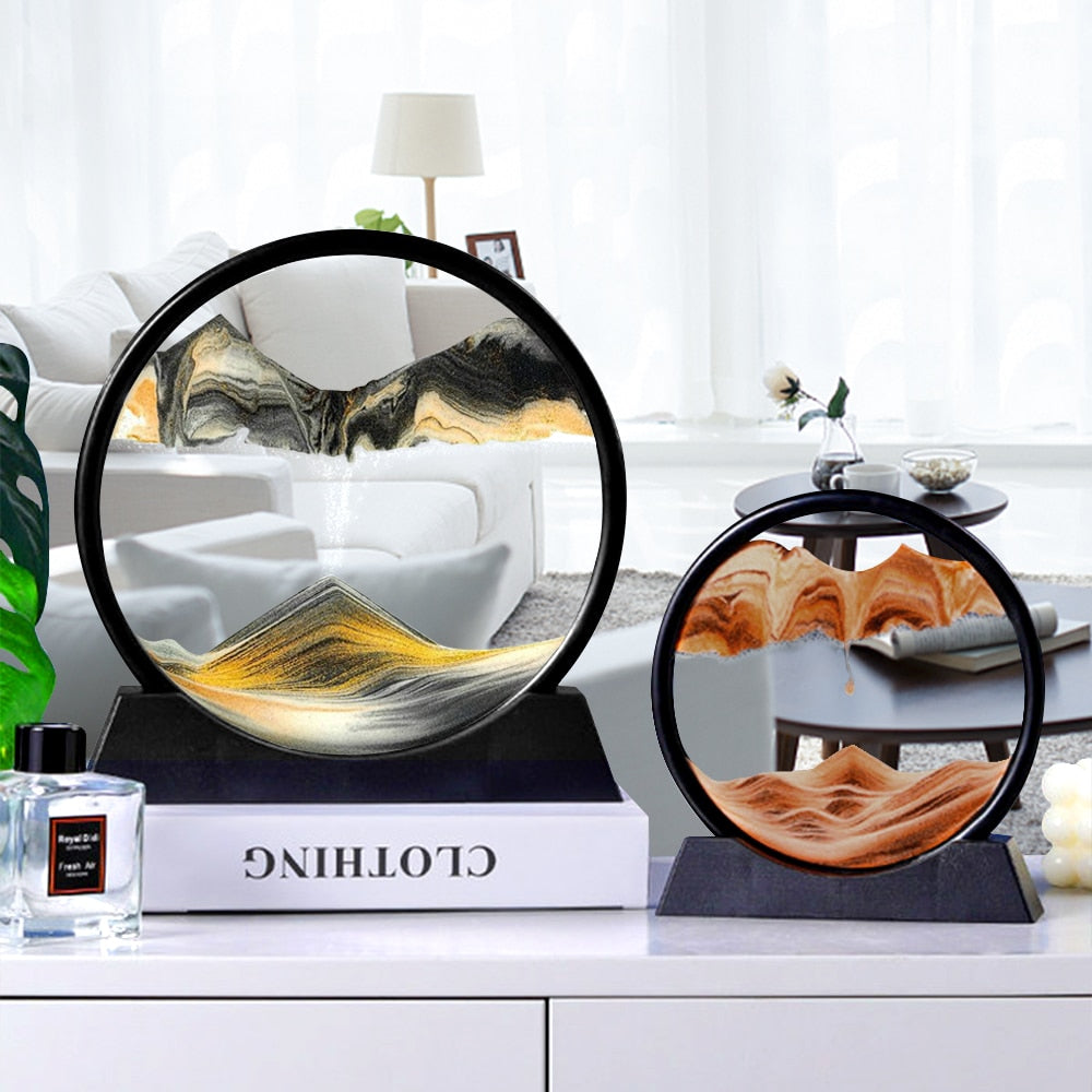 3D písečné přesýpací hodiny s krajinou