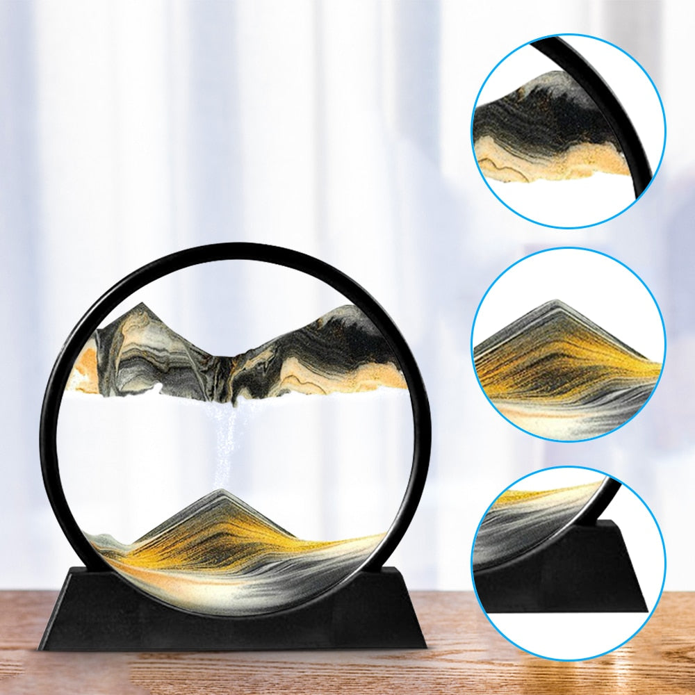 3D písečné přesýpací hodiny s krajinou