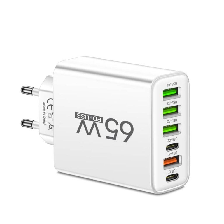 65W USB nabíječka se šesti porty do kanceláře, domácnosti a na cesty