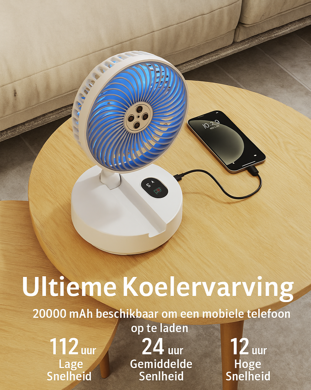 Akumulátorový ventilátor – až 24 hodin chlazení na jedno nabití