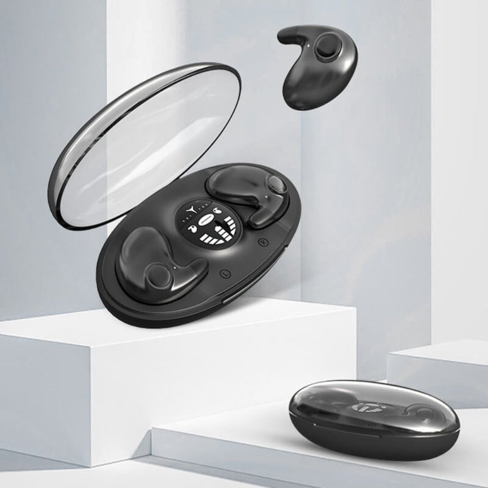 Bezdrátová Bluetooth sluchátka s potlačením hluku a vodotěsným provedením – sluchátka do uší s LED displejem