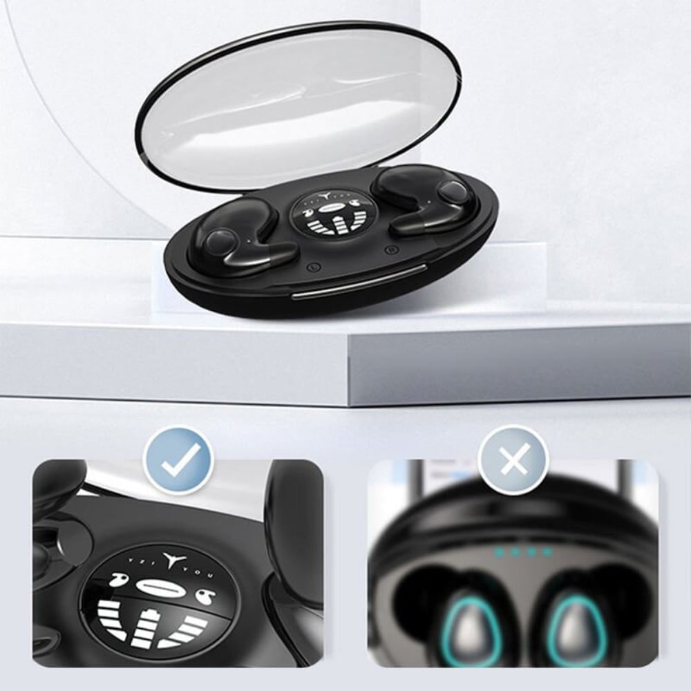 Bezdrátová Bluetooth sluchátka s potlačením hluku a vodotěsným provedením – sluchátka do uší s LED displejem