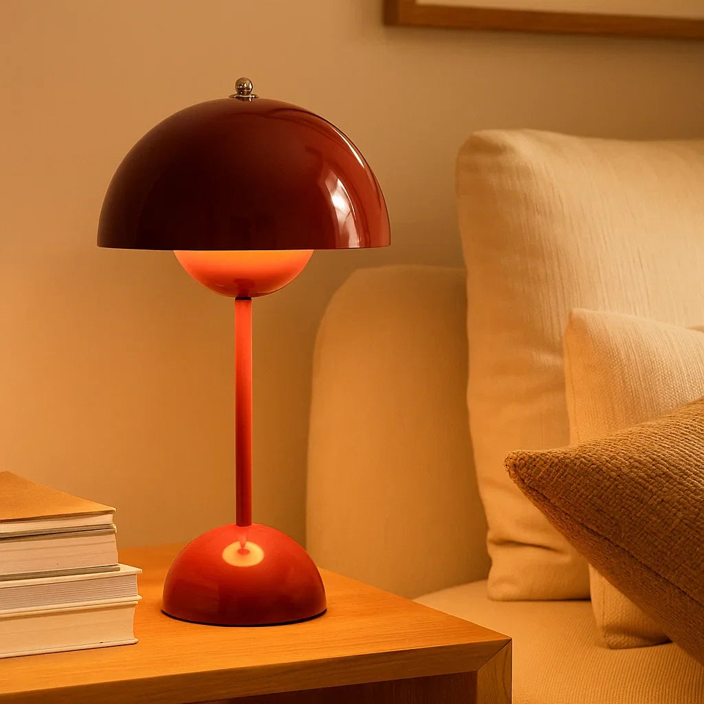 Bezdrátová stmívatelná skandinávská LED lampa ve tvaru houby
