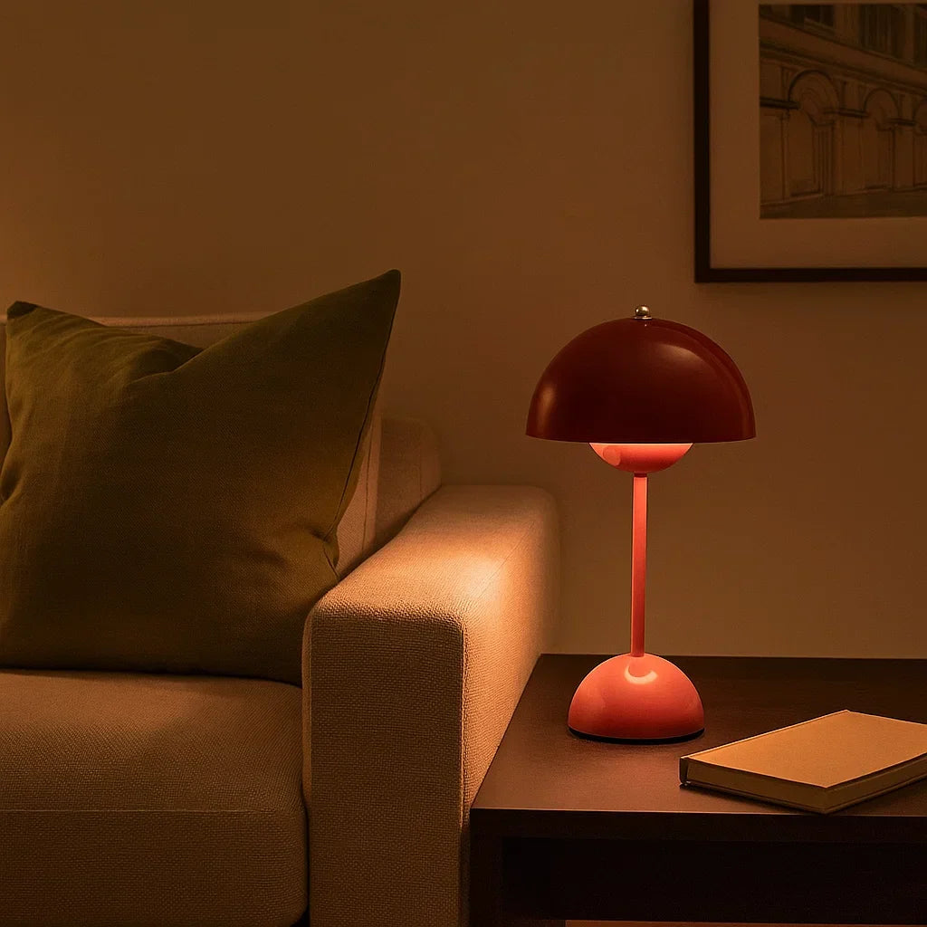 Bezdrátová stmívatelná skandinávská LED lampa ve tvaru houby