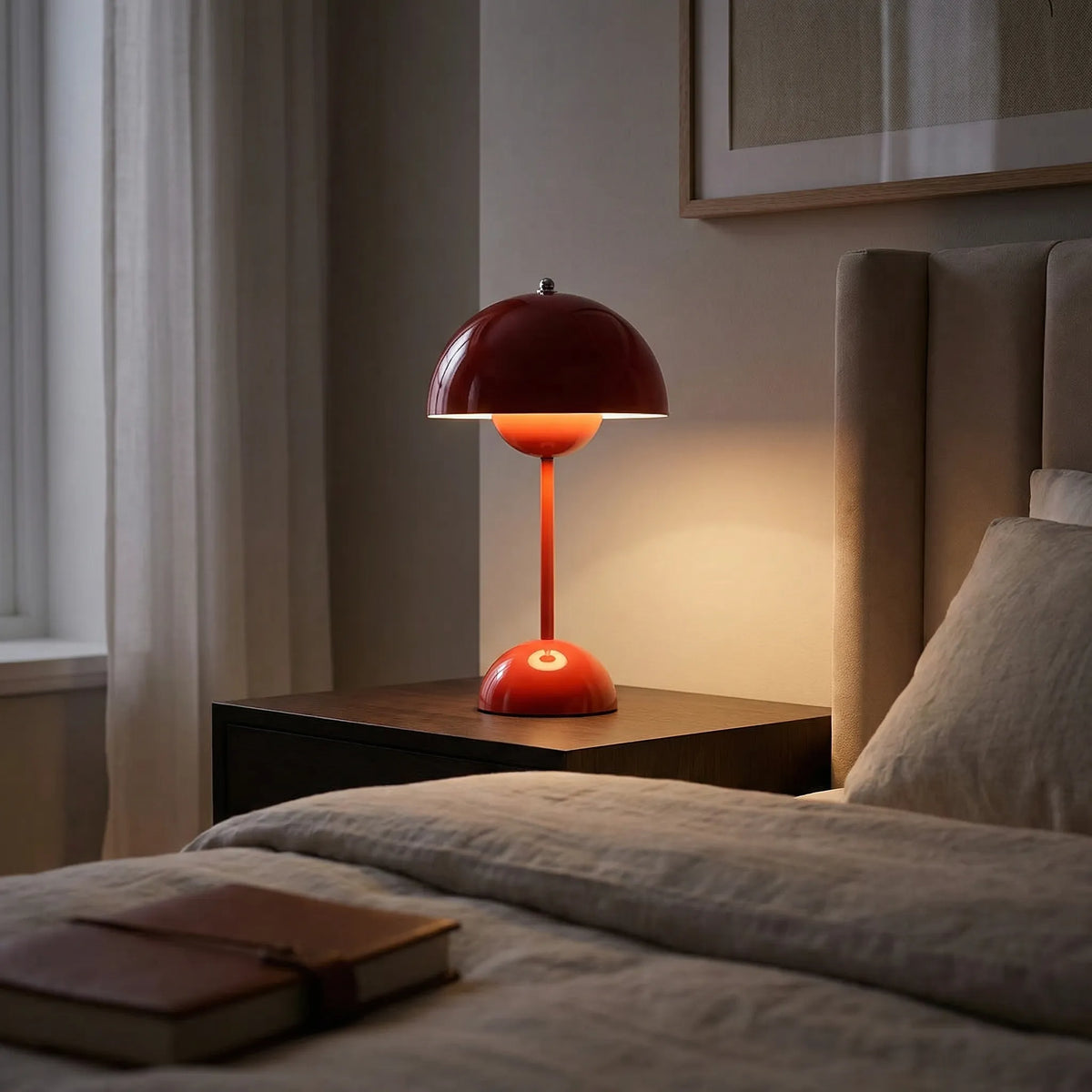 Bezdrátová stmívatelná skandinávská LED lampa ve tvaru houby
