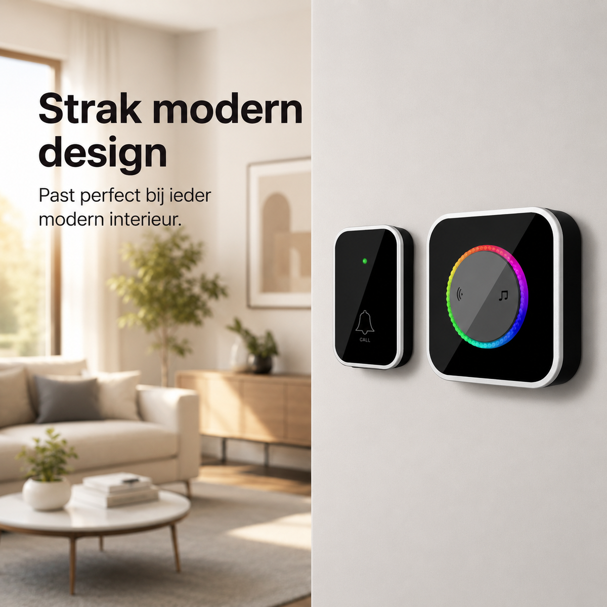 Bezdrátový domovní zvonek s 7barevným LED osvětlením