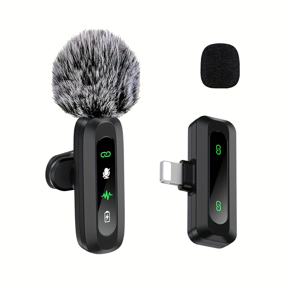 Bezdrátový klopový mikrofon s USB-C pro podcasty a vlogy – kompaktní design s integrovanou větrnou ochranou