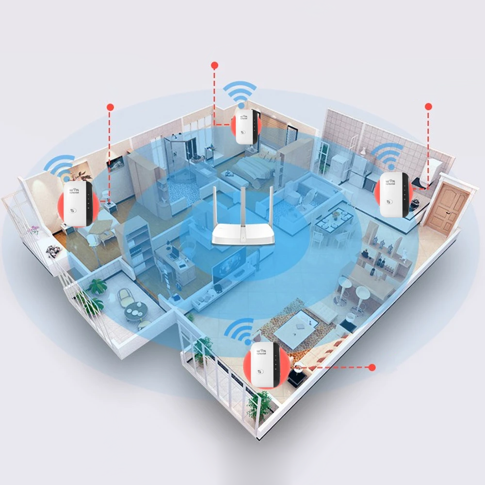 Bezdrátový WiFi zesilovač pro rychlý internet