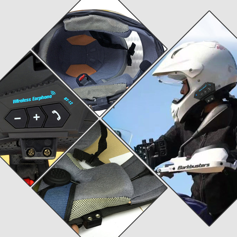 Bluetooth sluchátka do motocyklové helmy s potlačením hluku a dlouhou výdrží baterie pro handsfree komunikaci motocyklistů