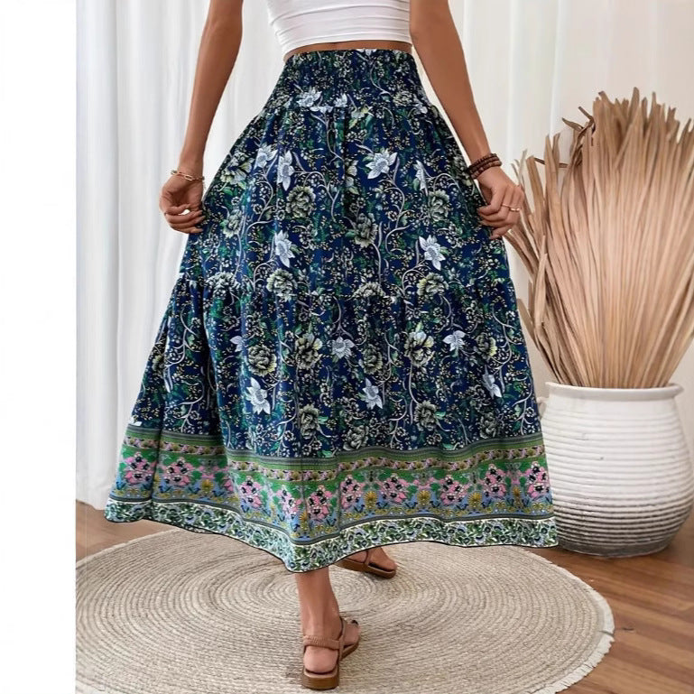 Boho dlouhá sukně z lehké směsi bavlny – podzimní edice