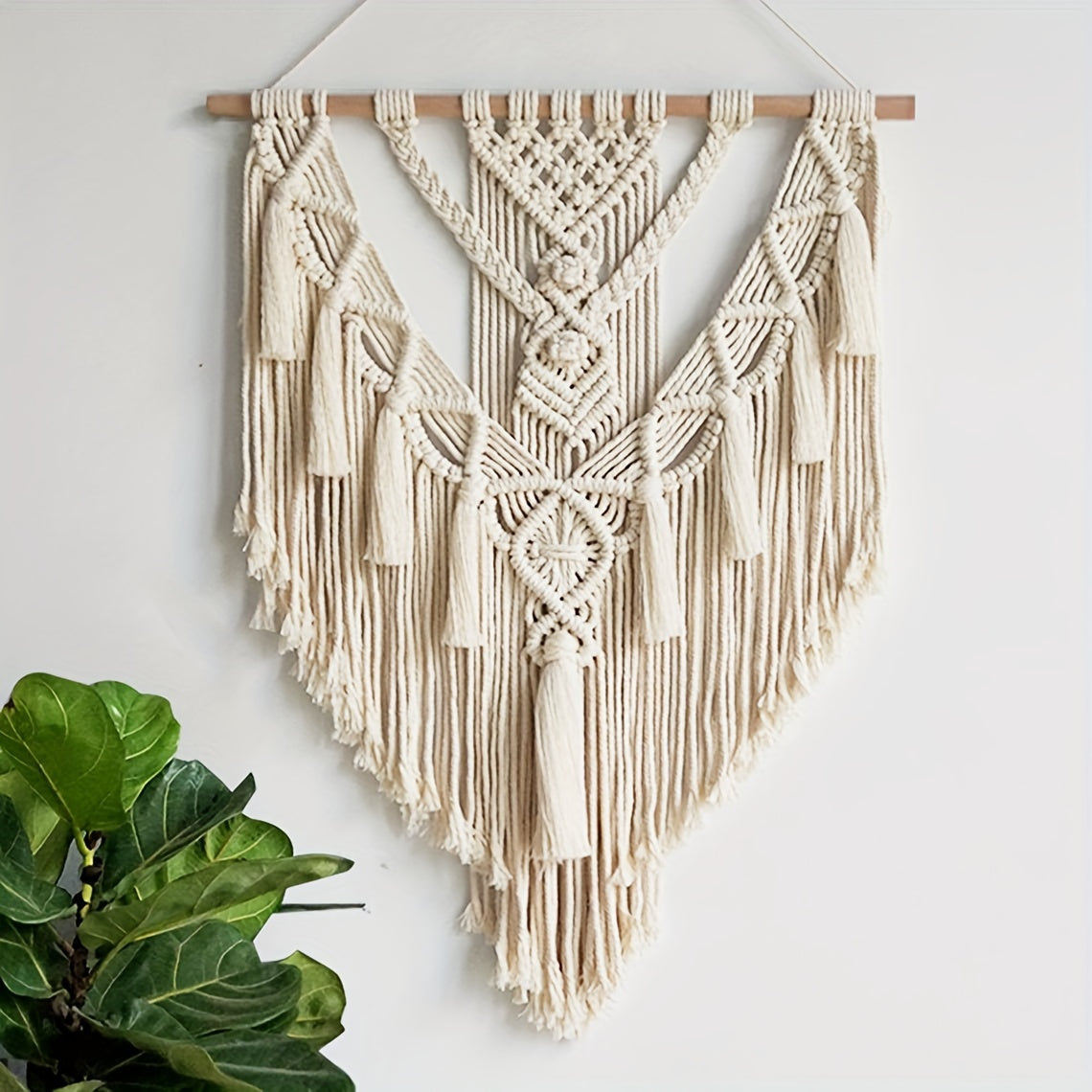 Boho makramé závěsná dekorace na zeď | Ručně tkaná tapiserie