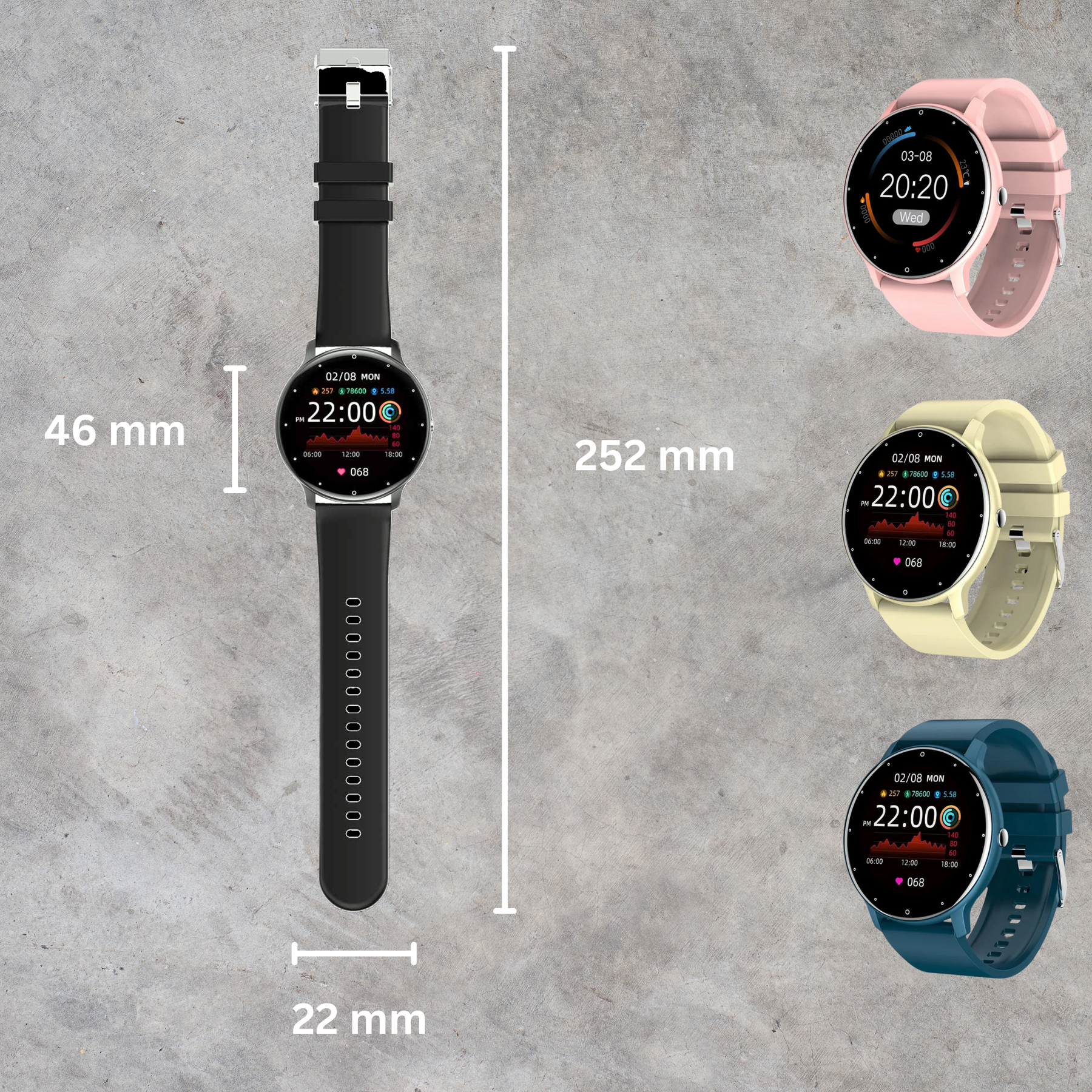 Chytré zdravotní hodinky – měření krevního tlaku, tepu a SpO₂, monitor spánku, fitness hodinky