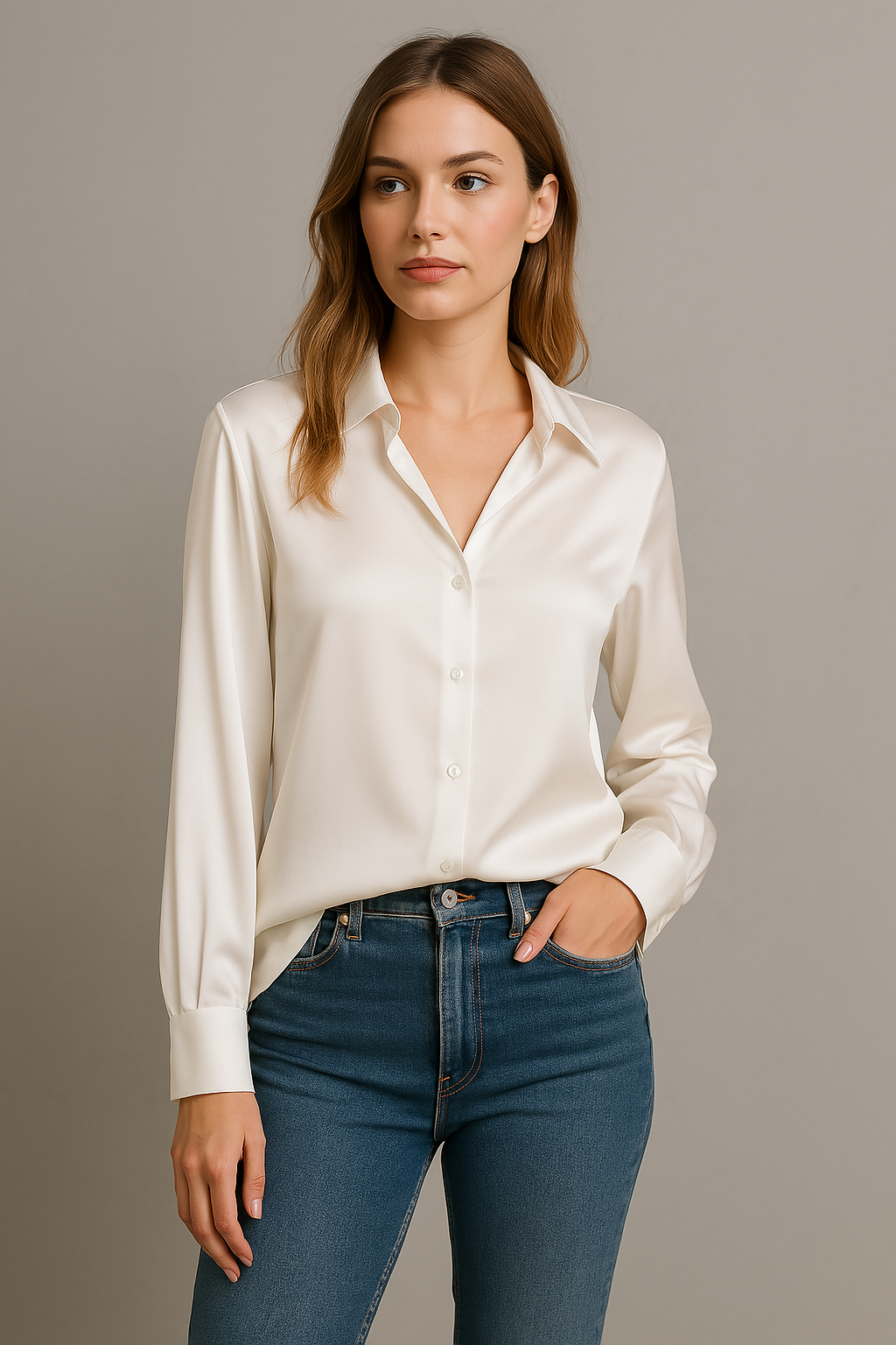 Dámská hedvábná košile | Elegantní, luxusní a všestranná | Ideální na podzim