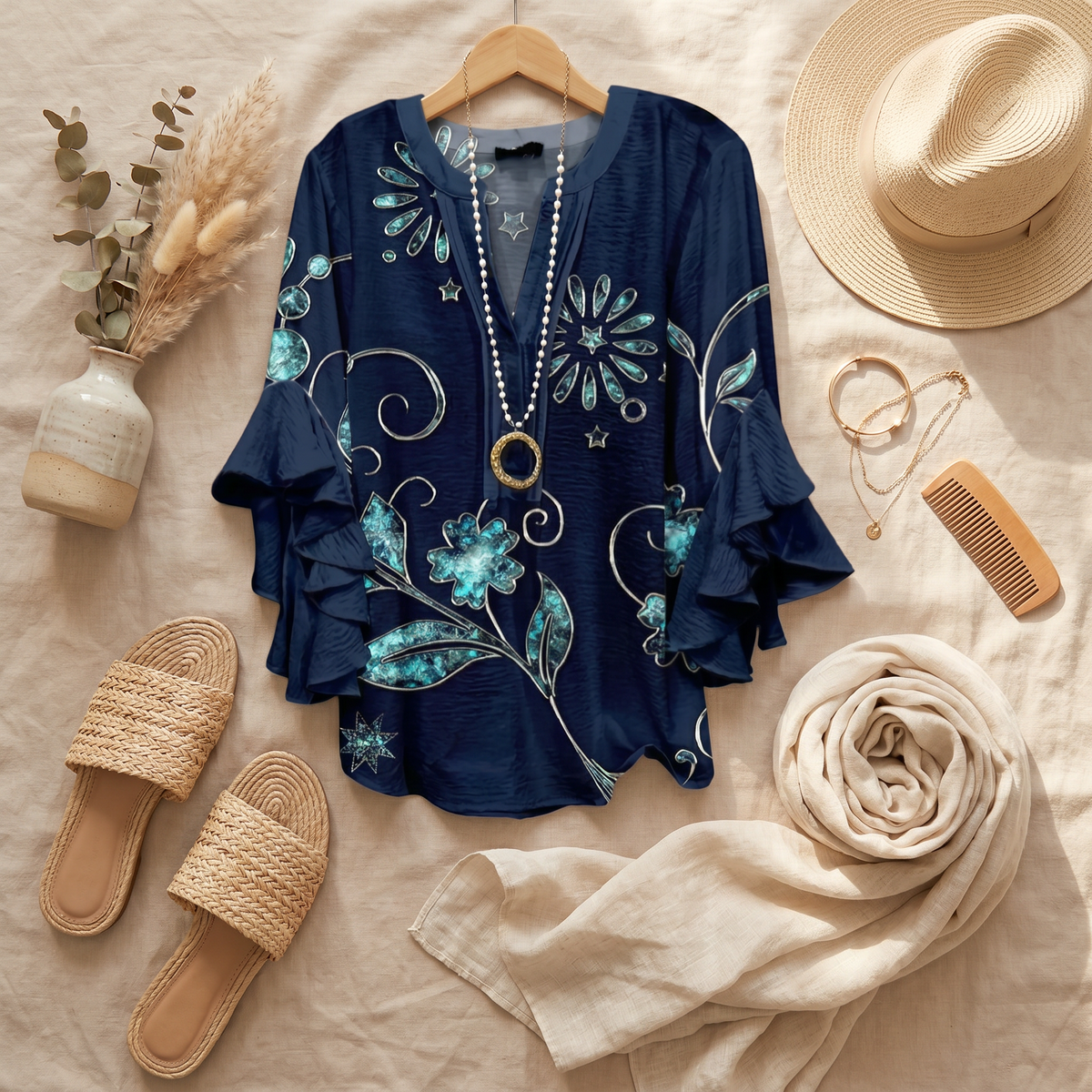 Dámská lehká blůza s dlouhým rukávem | Elegantní top do kanceláře