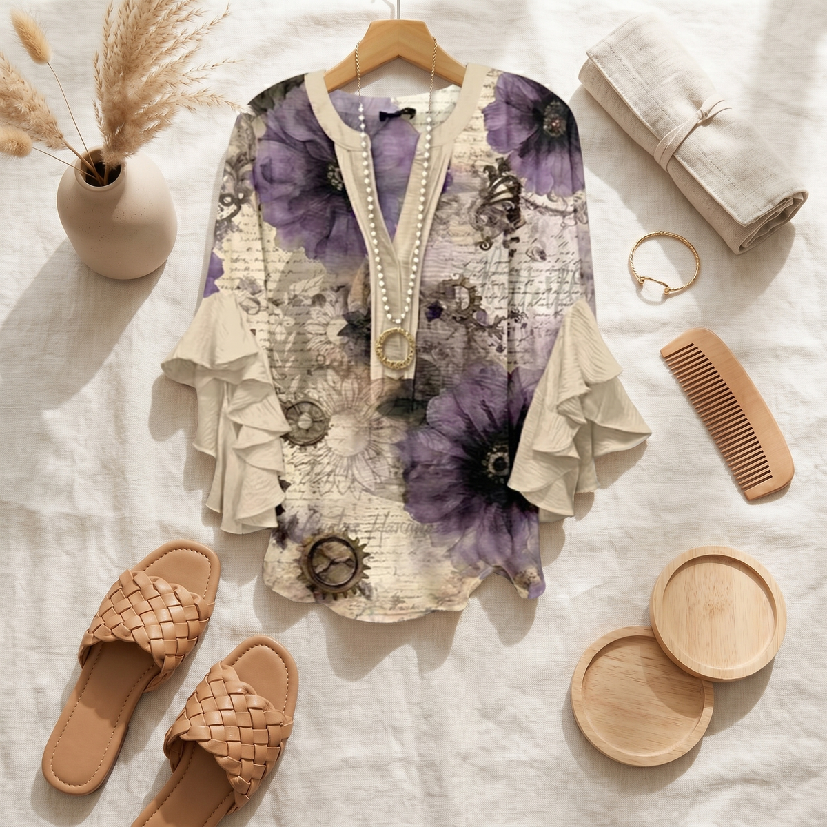 Dámská lehká blůza s dlouhým rukávem | Elegantní top do kanceláře