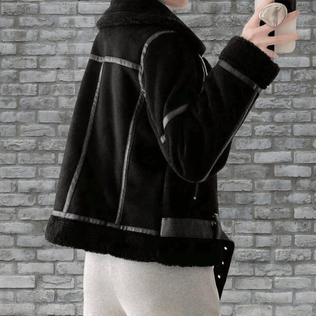 Dámská letecká bunda typu aviator s beránkem