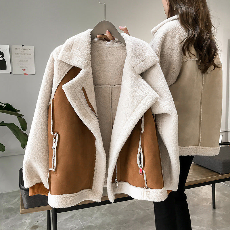 Dámská oversized bunda sherpa