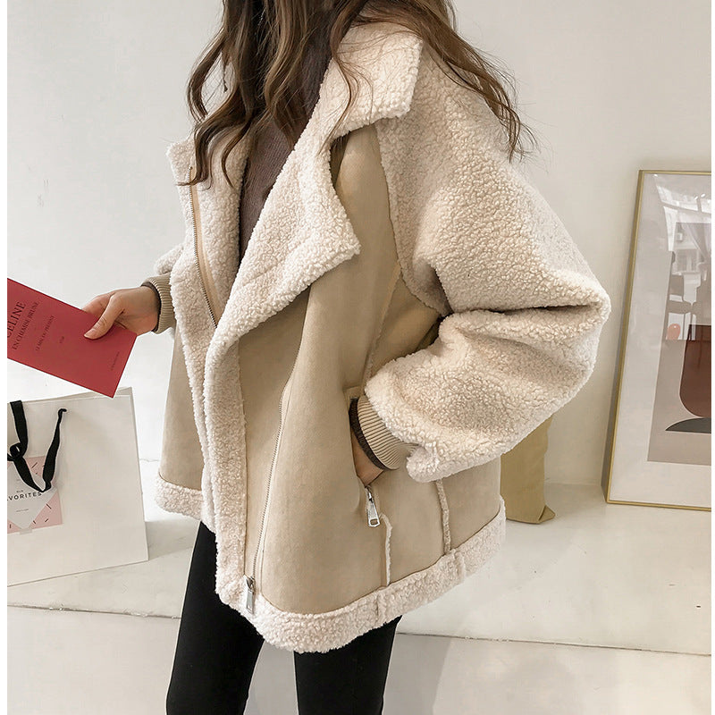 Dámská oversized bunda sherpa