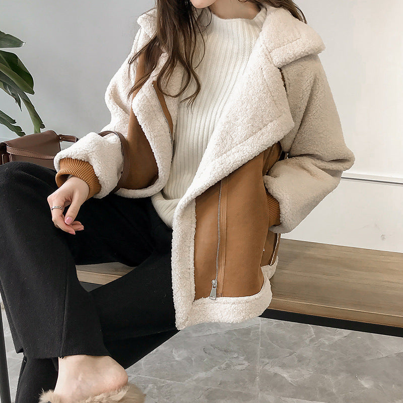 Dámská oversized bunda sherpa