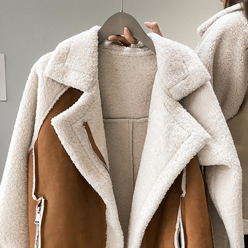Dámská oversized bunda sherpa