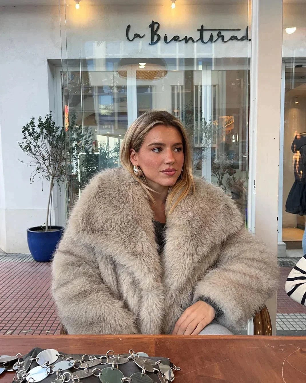 Dámská oversized kožešinová bunda