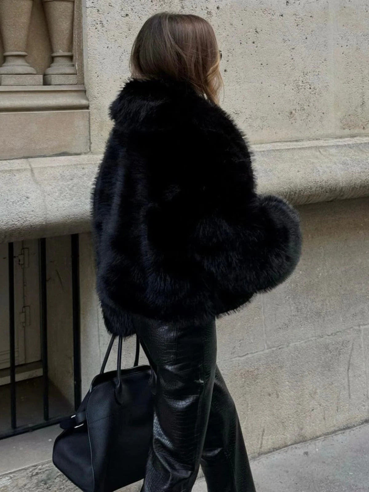 Dámská oversized kožešinová bunda