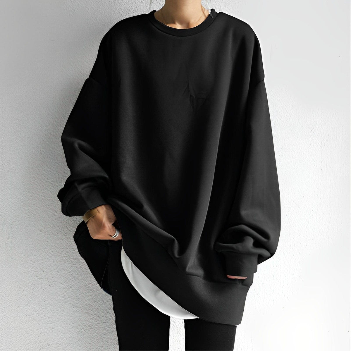 Dámská oversized mikina s kulatým výstřihem