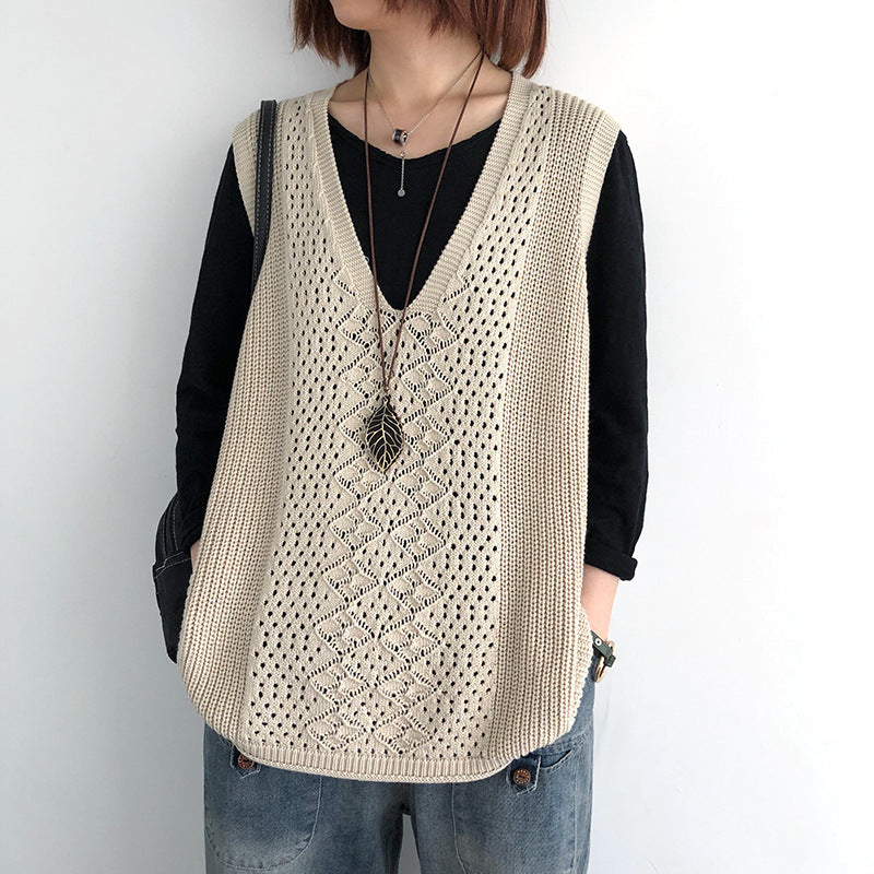 Dámská pletená vestička v ležérním elegantním stylu oversized Chic and Style