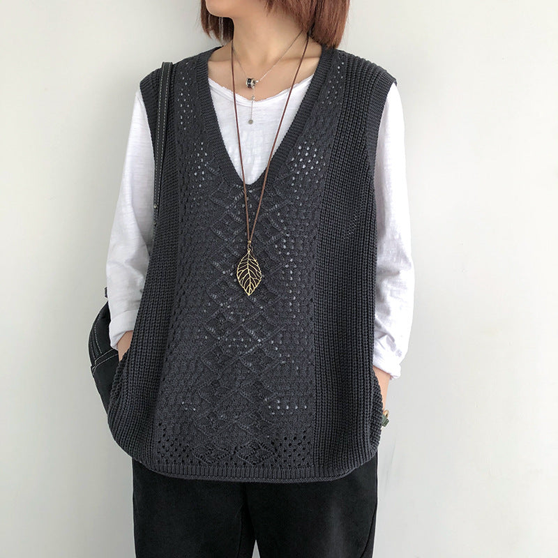 Dámská pletená vestička v ležérním elegantním stylu oversized Chic and Style