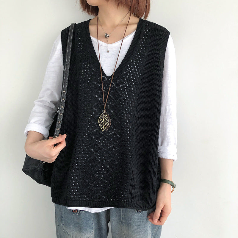 Dámská pletená vestička v ležérním elegantním stylu oversized Chic and Style