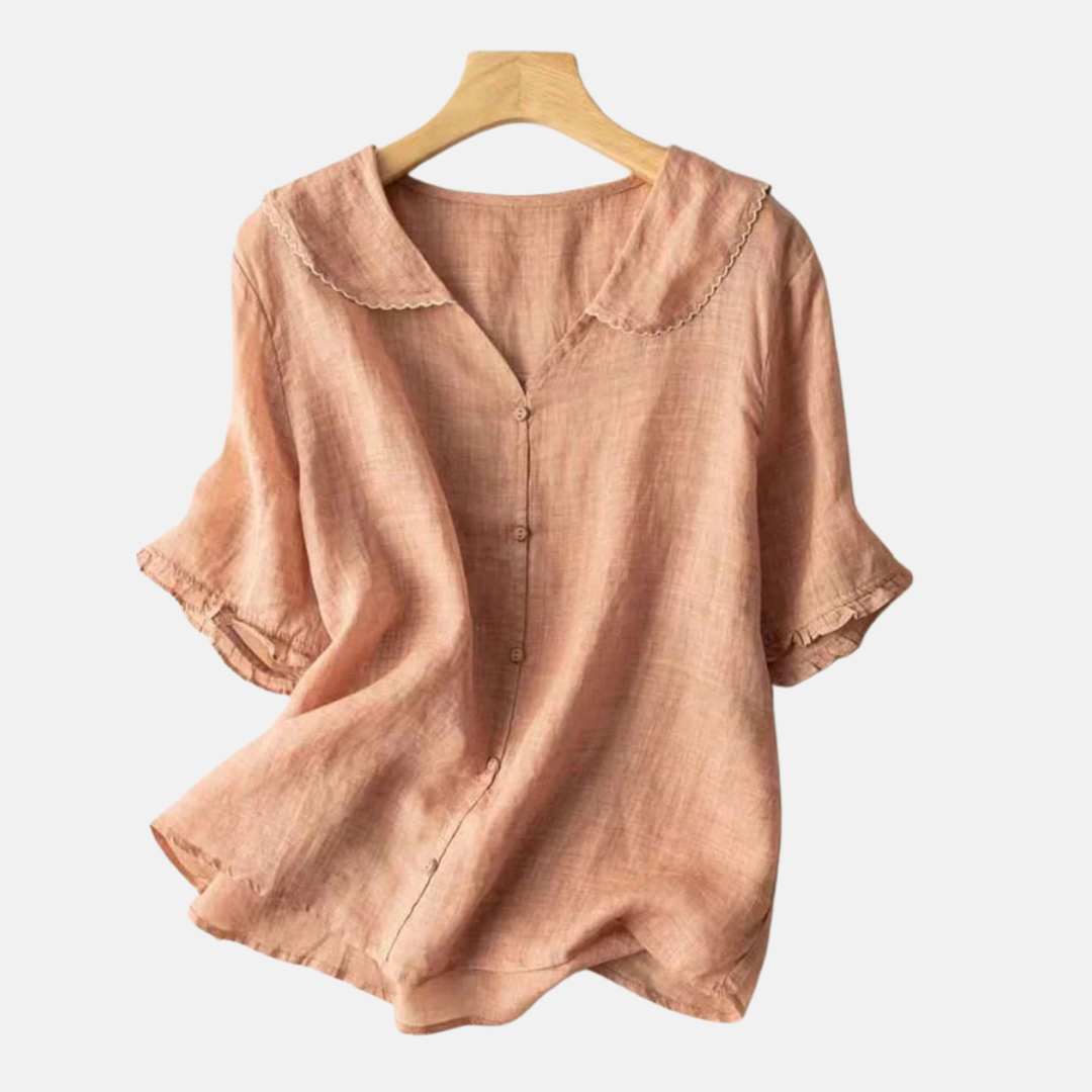 Dámská vzdušná vintage blůza s panenkovským límcem