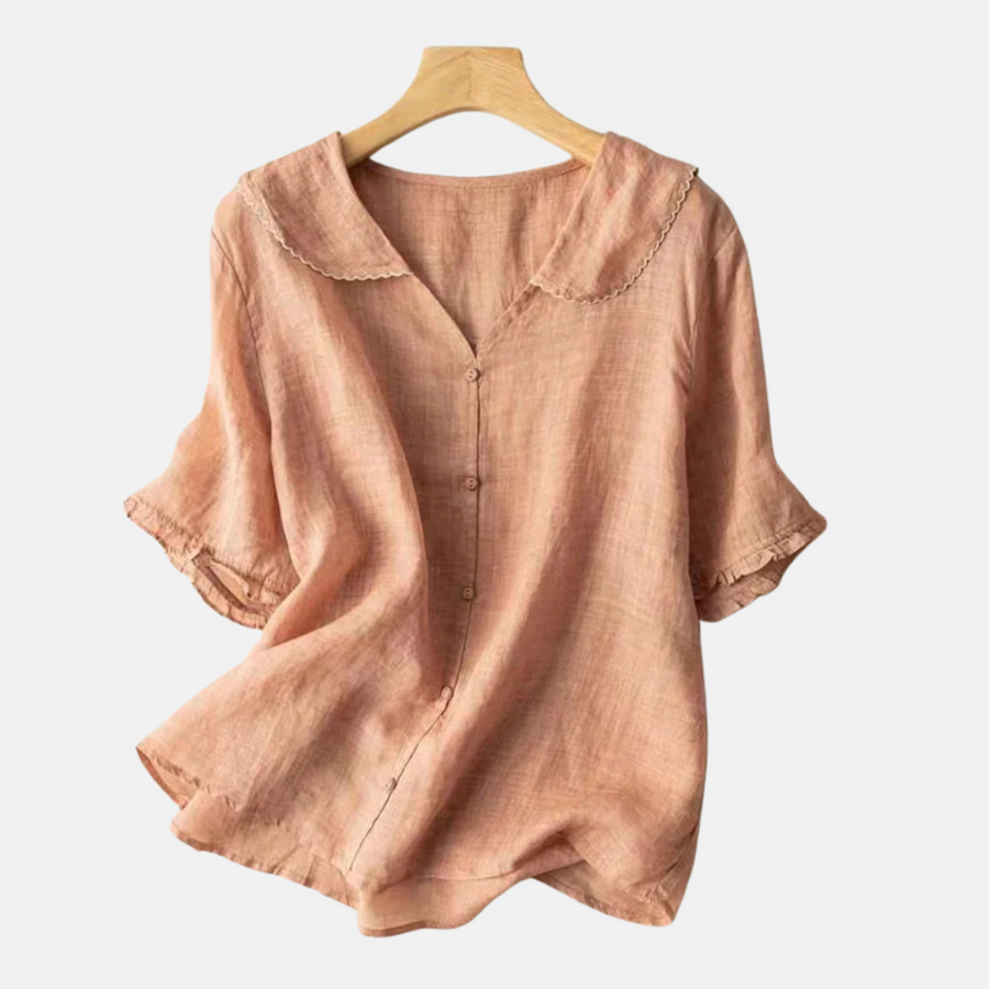 Dámská vzdušná vintage blůza s panenkovským límcem