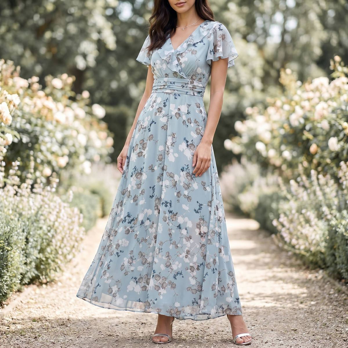Dámské elegantní midi šaty | Pohodlný společenštější oděv nelichotící postavě