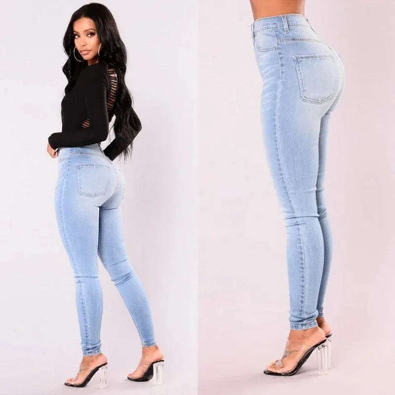 Dámské jeggings slim fit s vysokým pasem