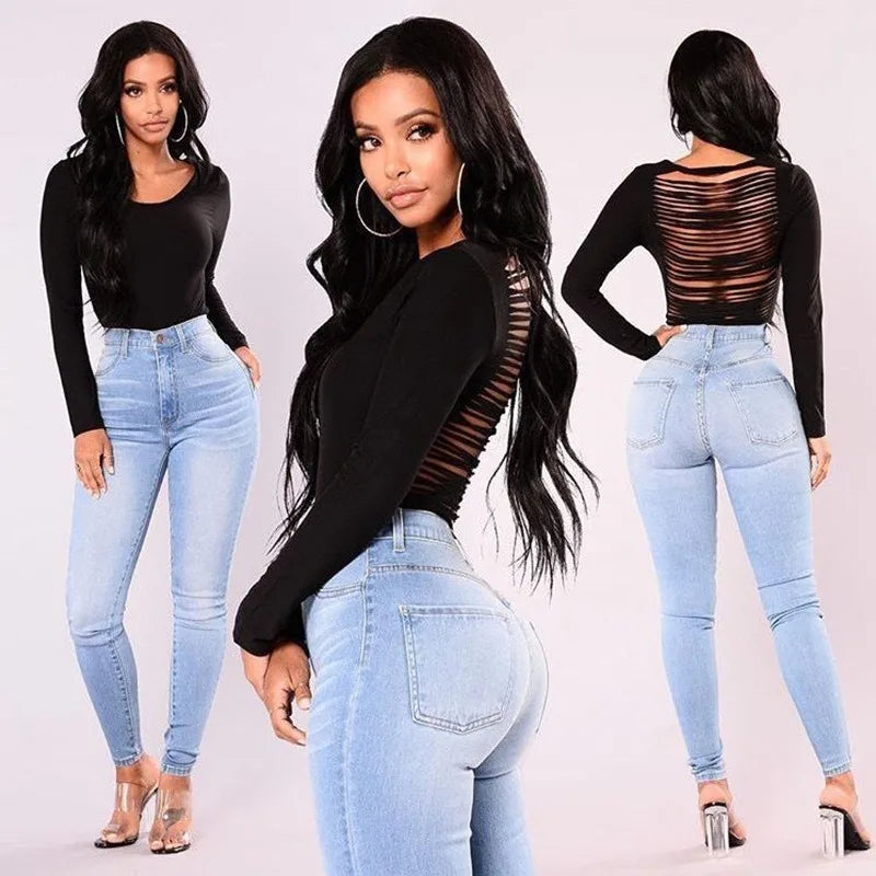 Dámské jeggings slim fit s vysokým pasem