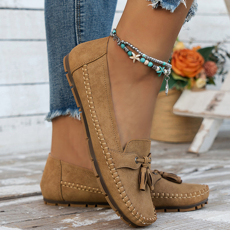 Dámské ortopedické mokasíny s střapci