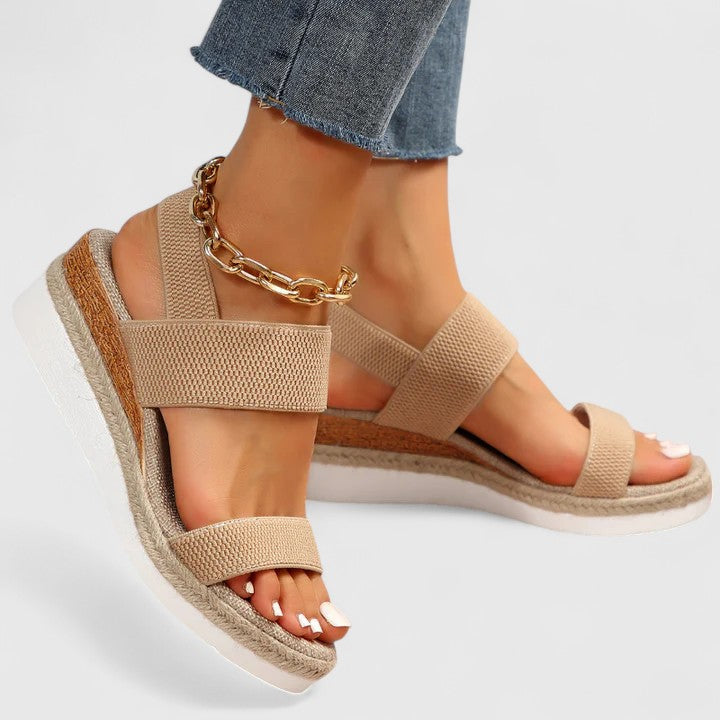 Dámské ortopedické sandály espadrilky na klínu