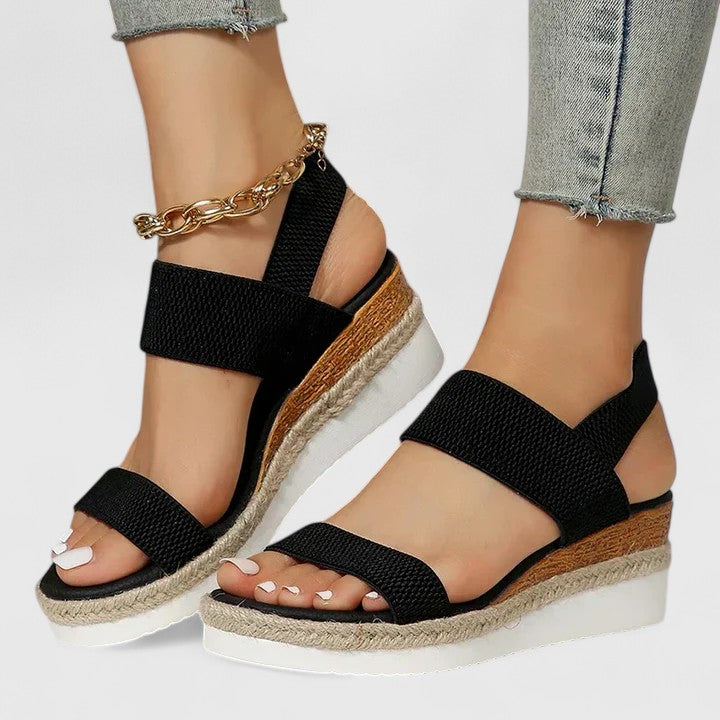 Dámské ortopedické sandály espadrilky na klínu