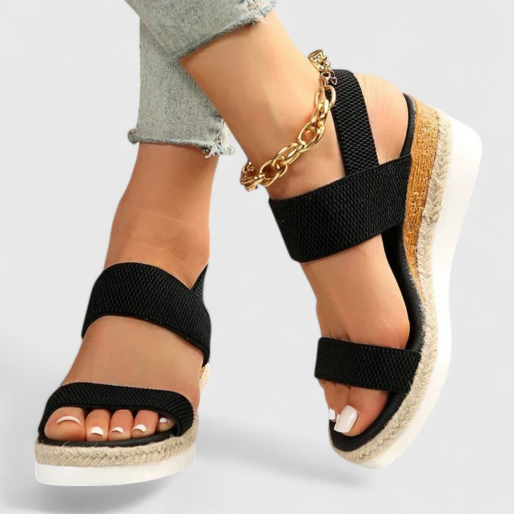 Dámské ortopedické sandály espadrilky na klínu