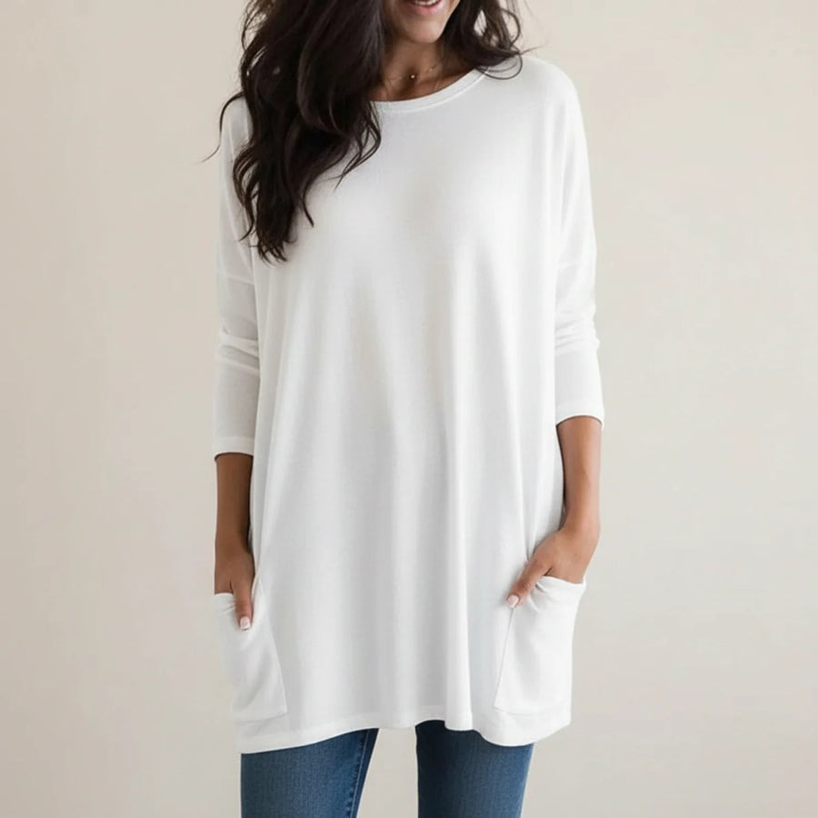Dámské oversized svetrové šaty s kapsami