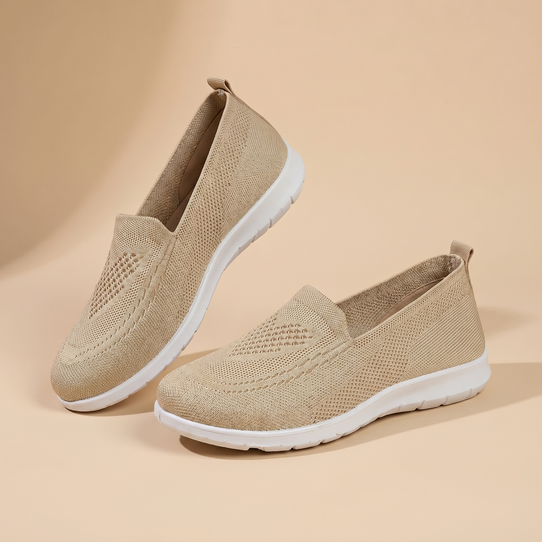 Dámské pletené slip-on teniska | Prodyšná odpružená vycházková obuv