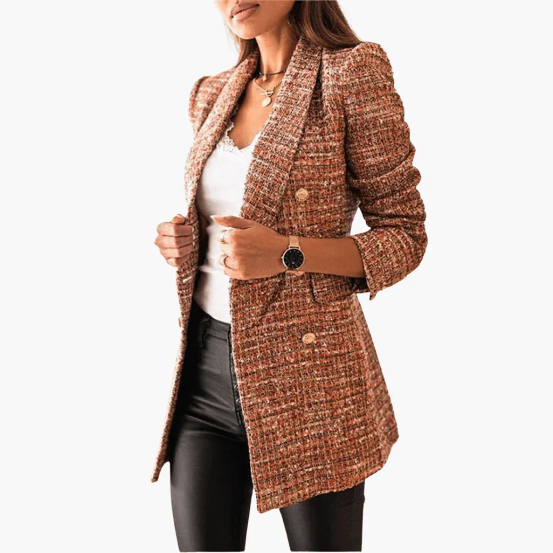 Dámské tweedové sako s knoflíky – elegantní a moderní