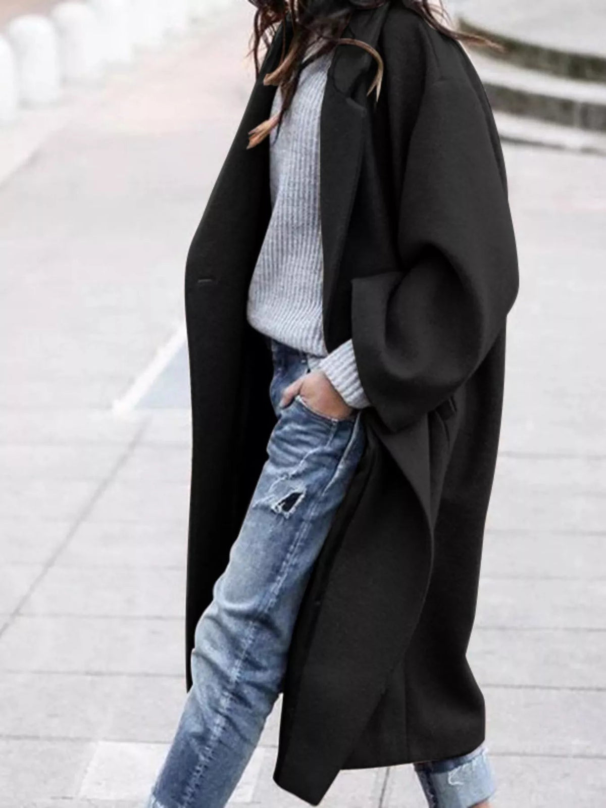 Dámský dlouhý kabát oversize