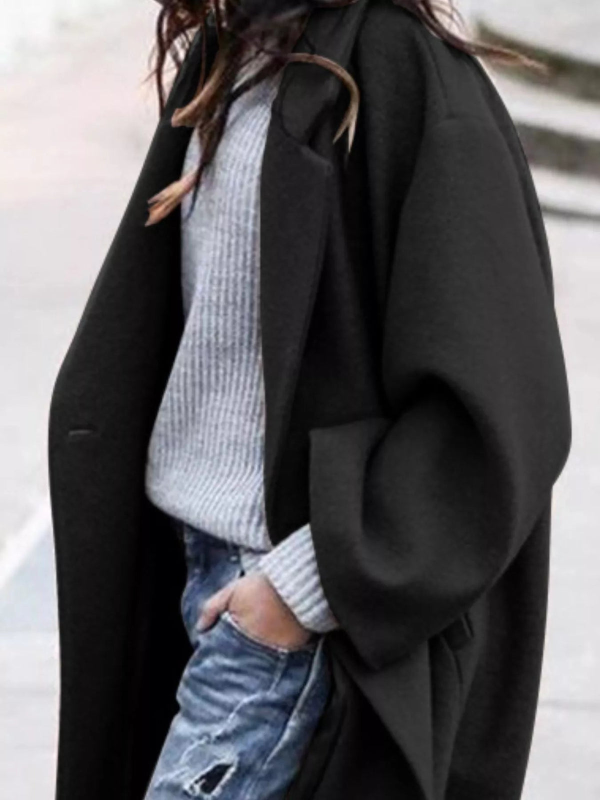 Dámský dlouhý kabát oversize