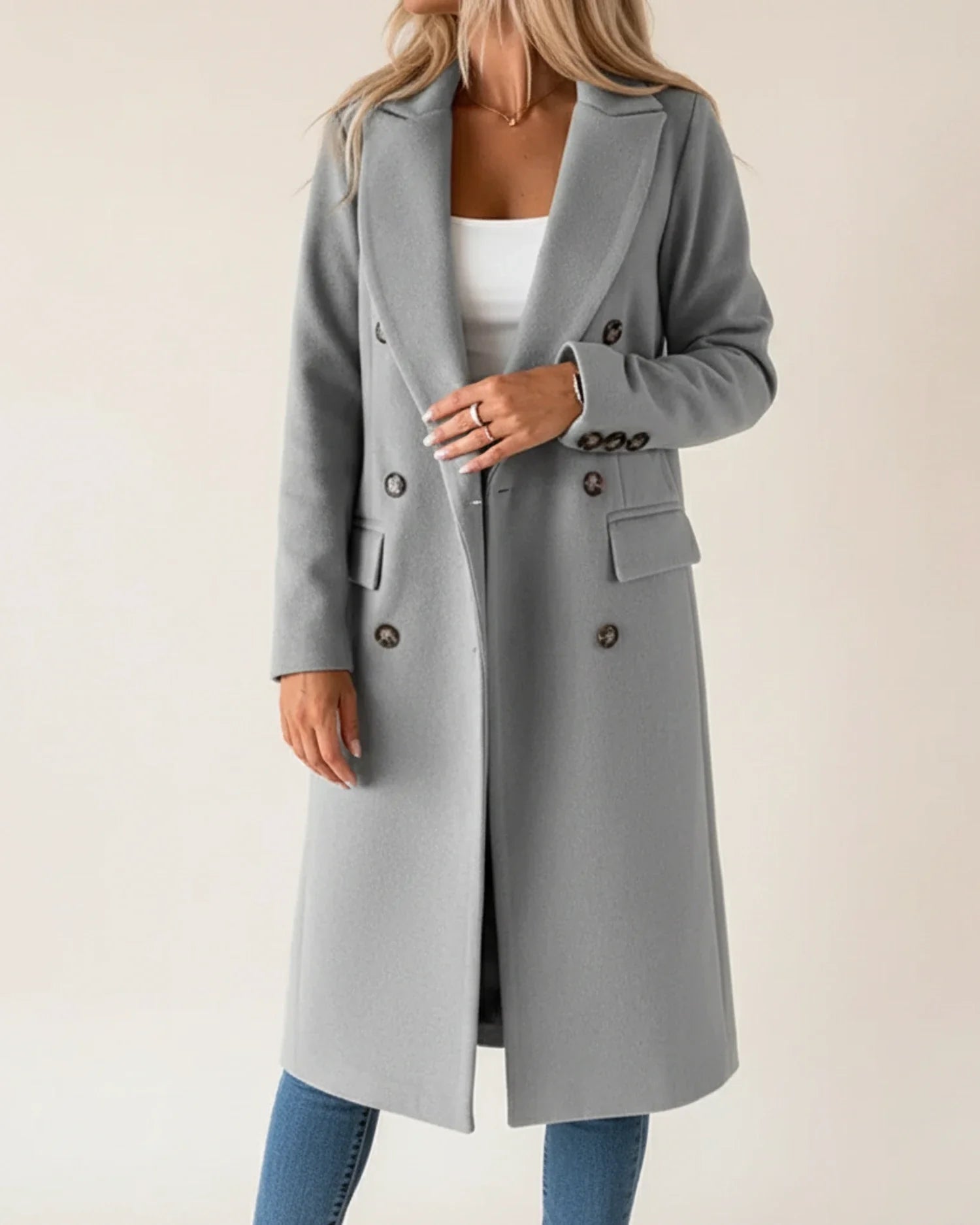 Dámský klasický dlouhý trench coat