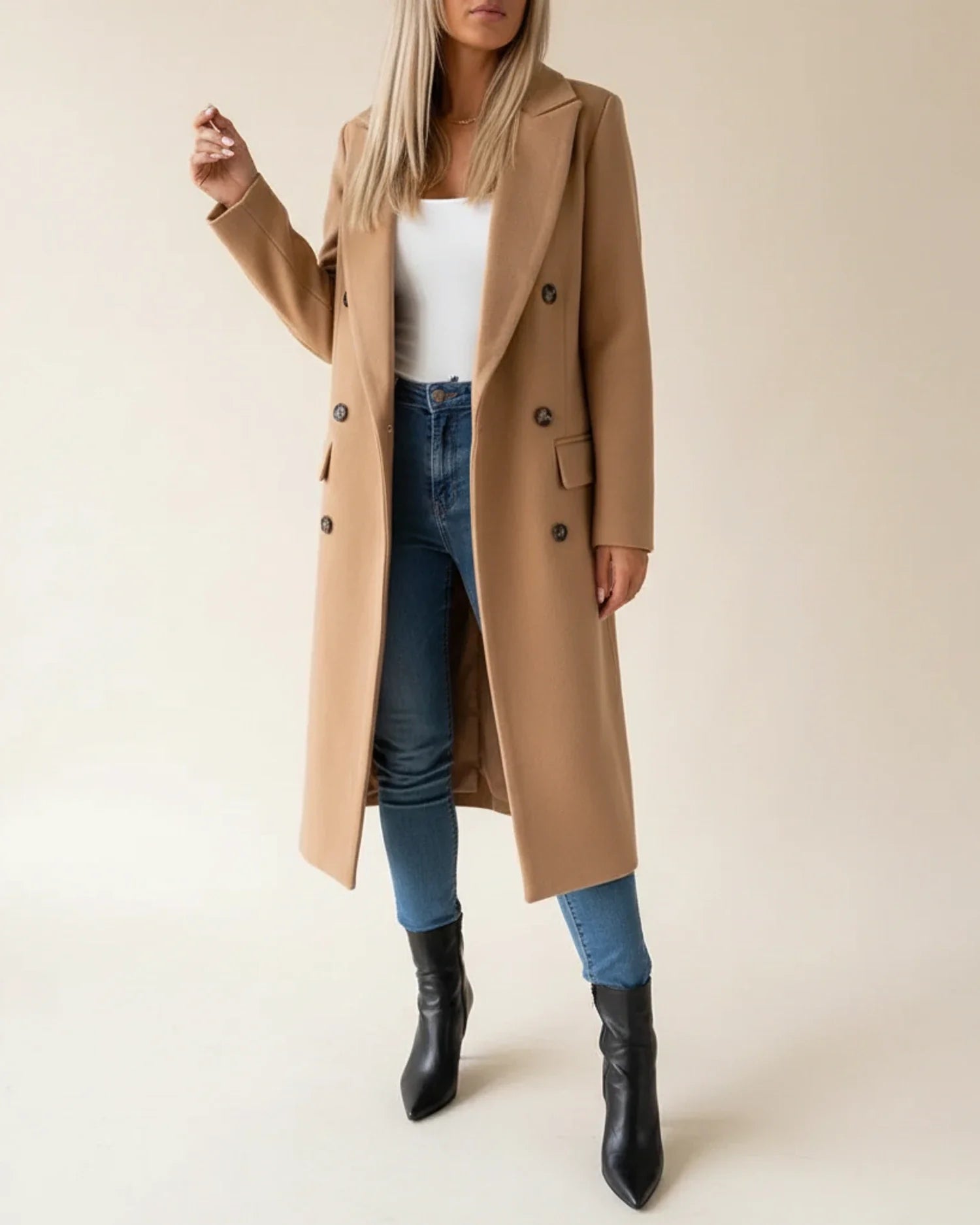 Dámský klasický dlouhý trench coat