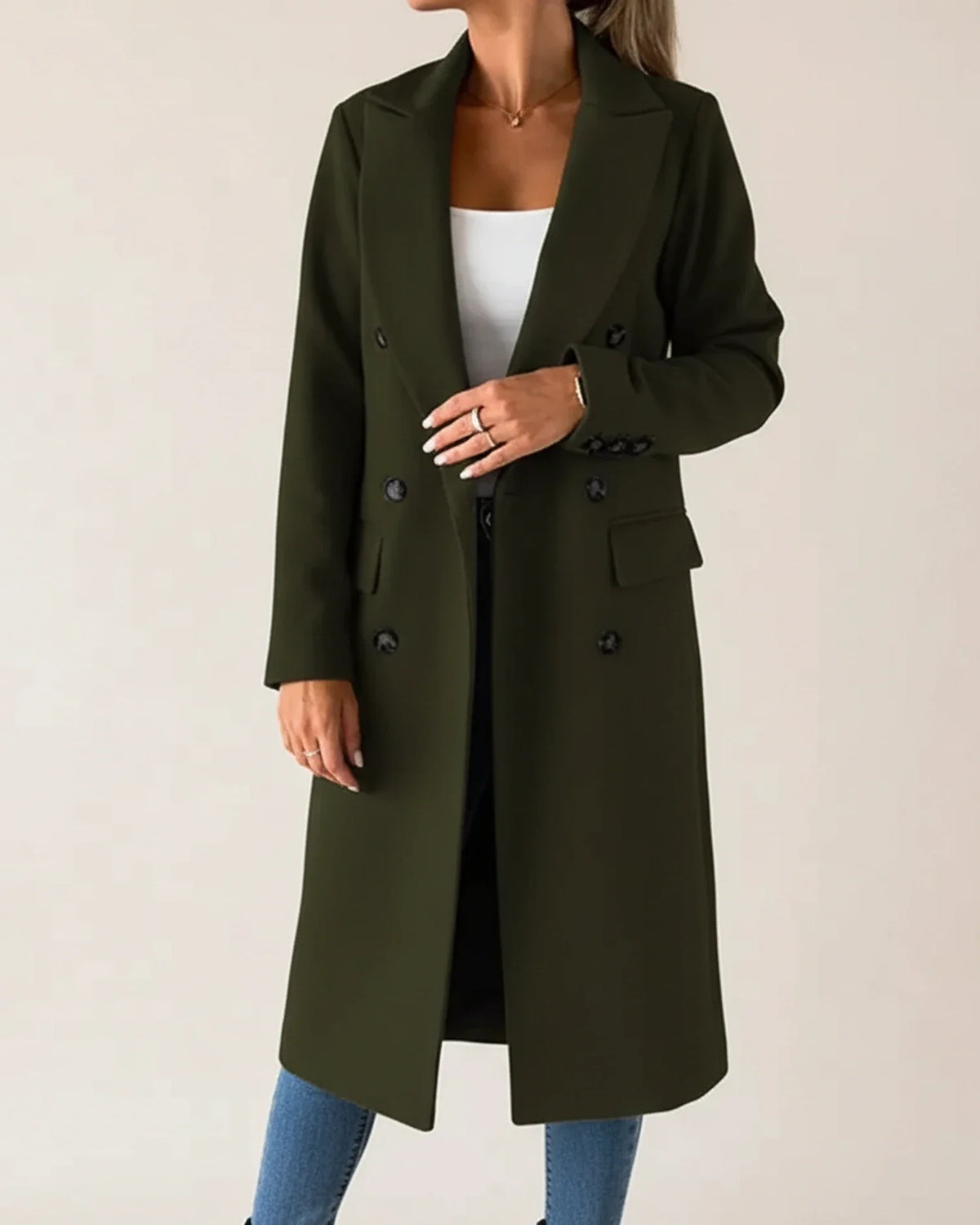 Dámský klasický dlouhý trench coat