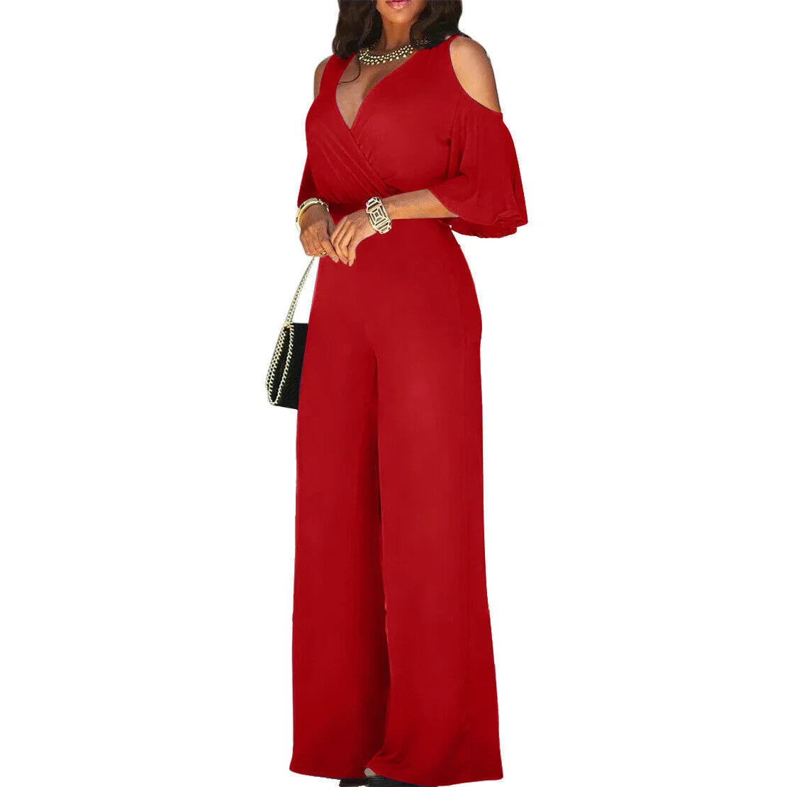 Dámský overal s širokými nohavicemi
