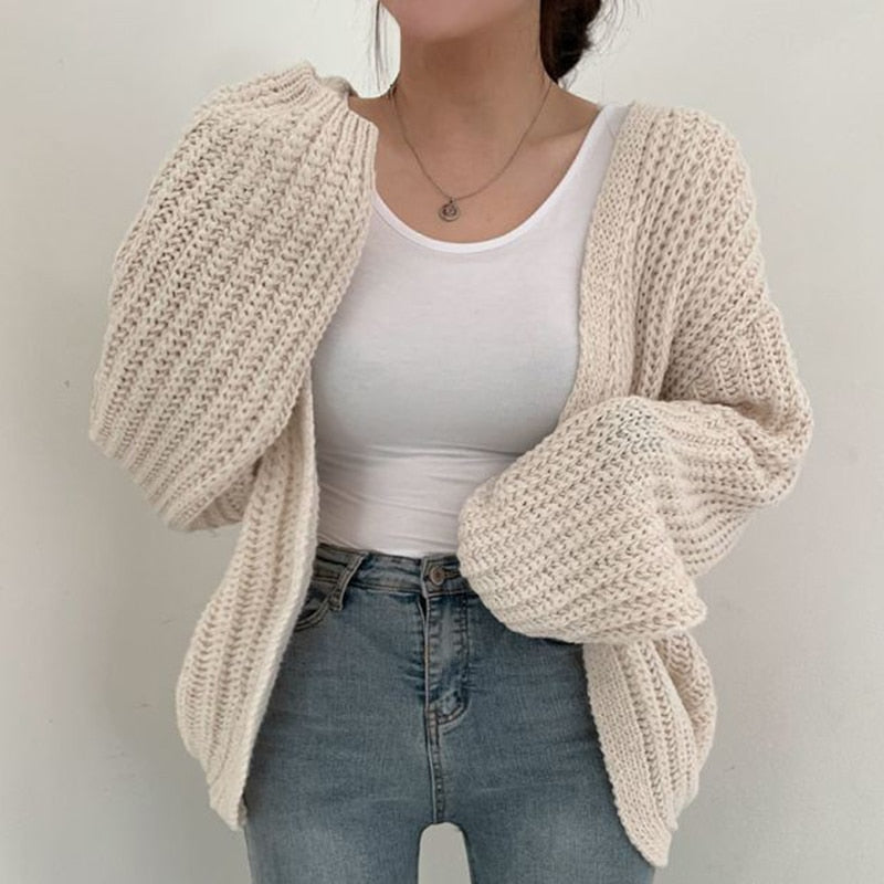 Dámský oversized kardigan bez zapínání